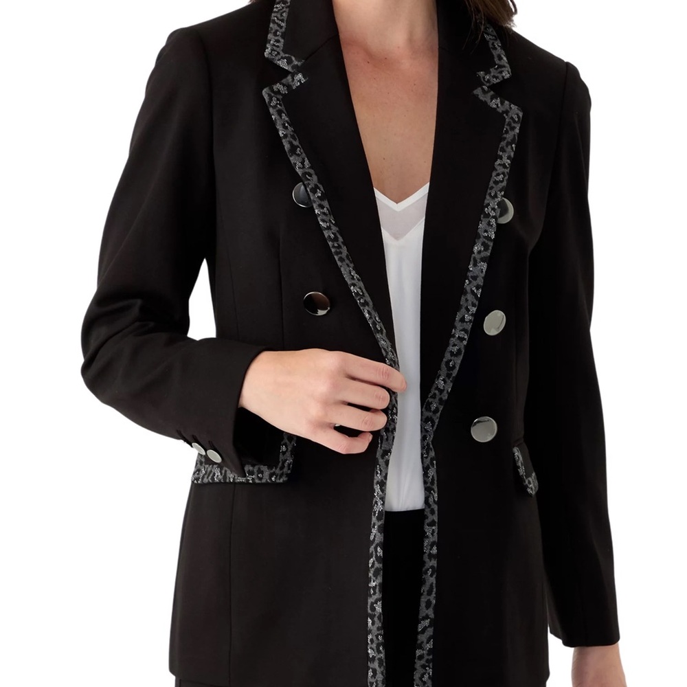 Anne Klein Black Blazer with Silver Accents